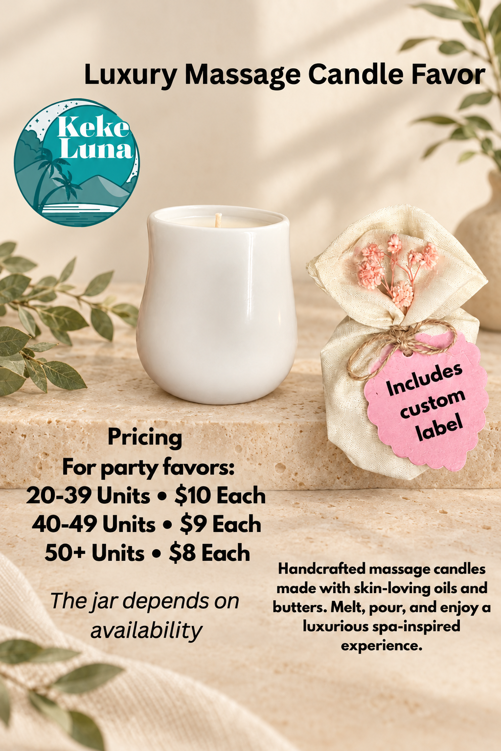Keke Luna Party-Luxury Massage Candle Favor