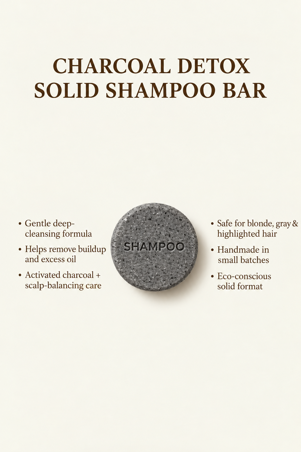 Charcoal Detox Shampoo bar– Best for Oily Hair & Buildup