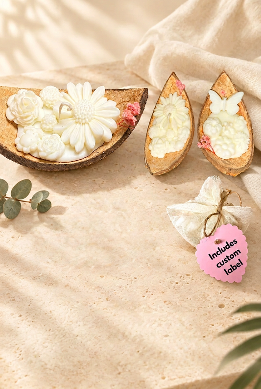 Keke Luna Party-Mini Coconut Shell Candle Favor