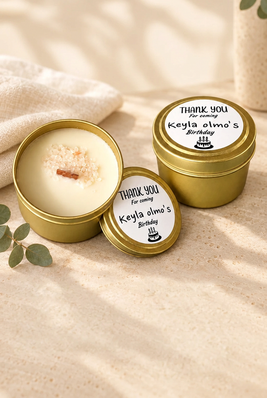 Keke Luna Party-Mini Wooden Wick Candle Favor